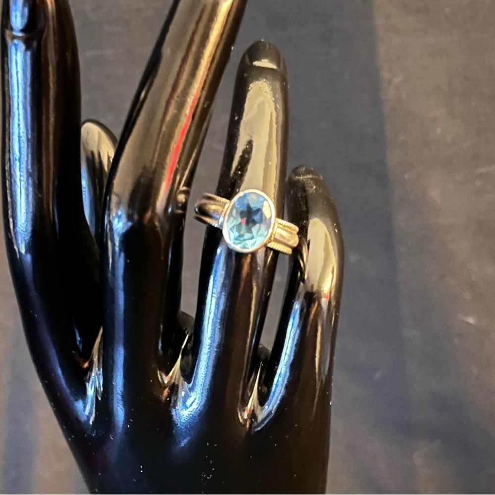 Sterling Silver & Swiss Blue Topaz Ring